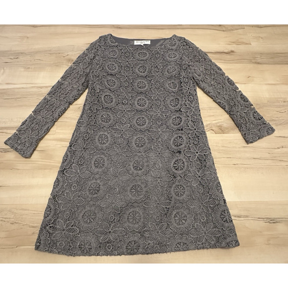 Trina Turk Dresses & Skirts - Trina Turk Women‎ 8 Dress Cocktail Lace Shift A-Line Long Sleeve Lined Gray